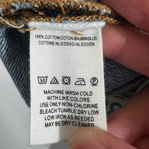 NWOT We The Free People Patchwork Distressed Button Fly Boho ankle jeans 29 - Picture 5 of 8